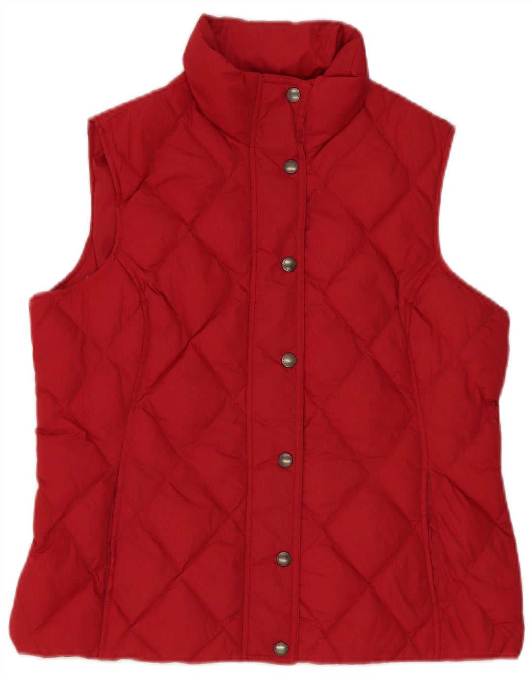 Lands End Womens Oversized Polstret Gilet UK 10 Small Red Nylon