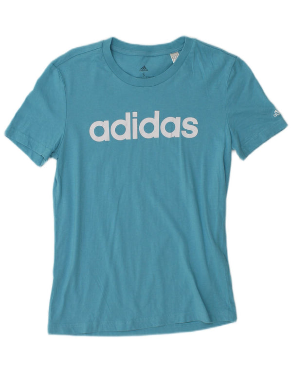 Adidas Graphic T-Shirt Top UK 8/10 Small Blue