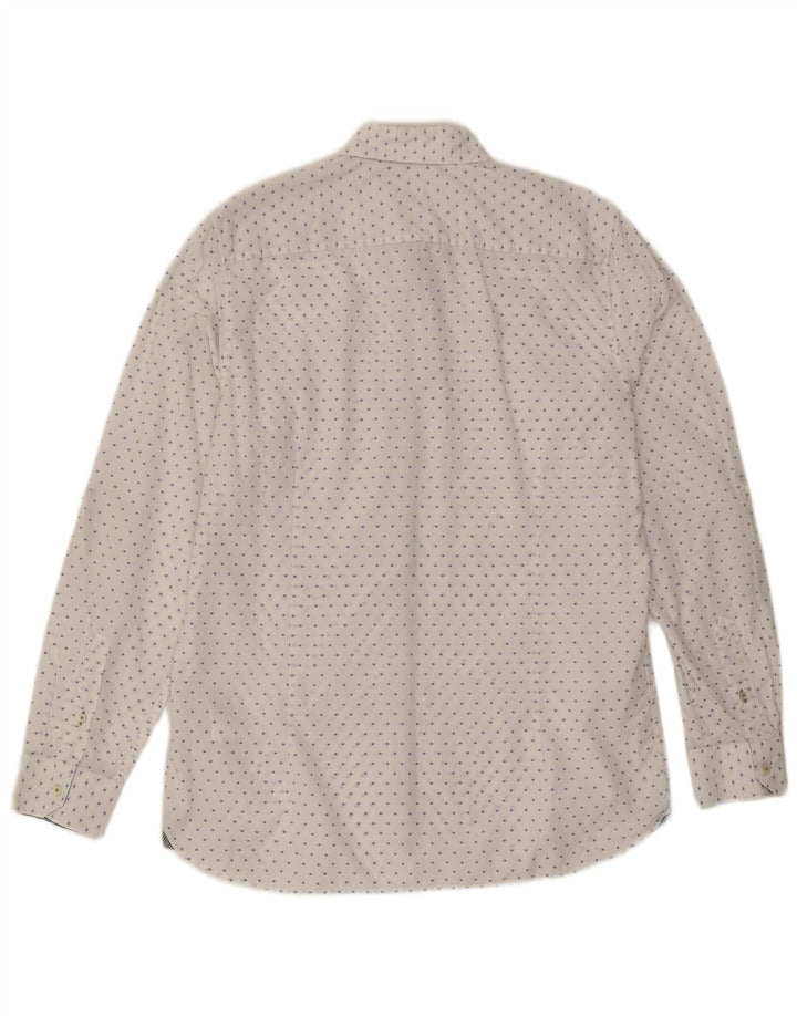 Ted Baker Herreskjorte str. 4 Large Hvid plettet bomuld