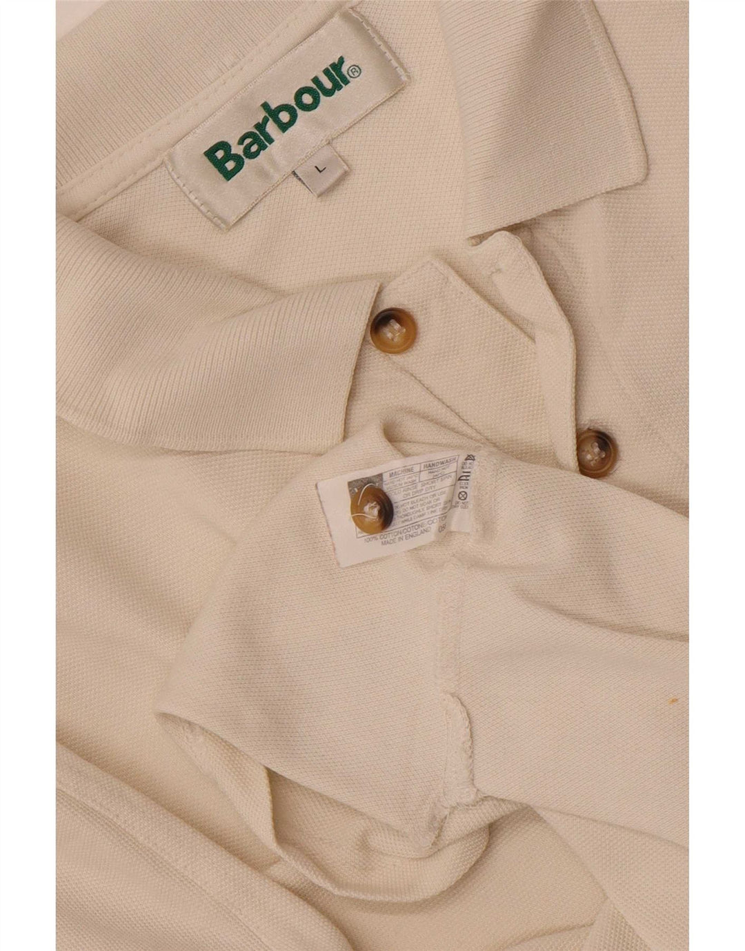 Barbour herre polo shirt stor off white bomuld