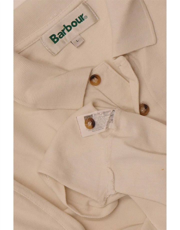 Barbour herre polo shirt stor off white bomuld