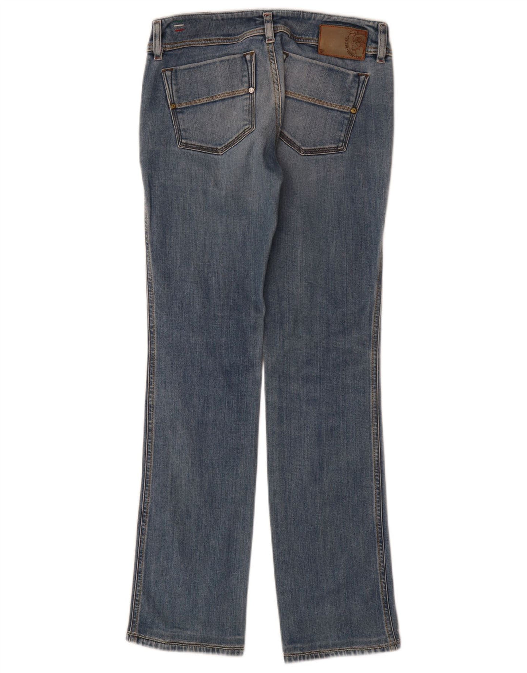 Diesel Dame Reckfly Straight Jeans W27 L32 Blå Bomuld