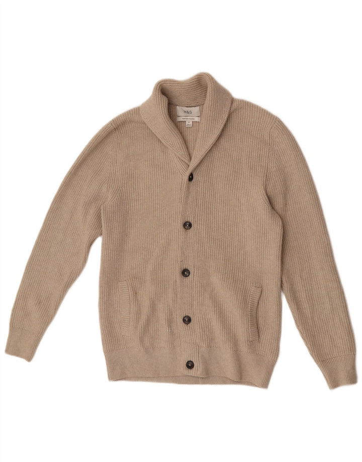 Marks & Spencer Herre cardigan sweater Medium Beige Polyester