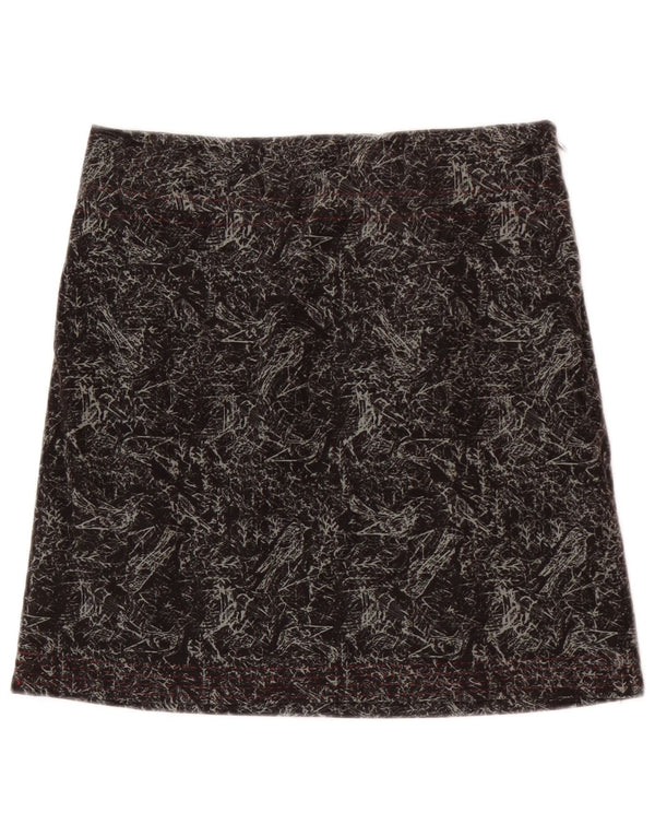 White Stuff Kvinder abstrakt mønster Corduroy Mini Nederdel UK 8 Small W28 Grå