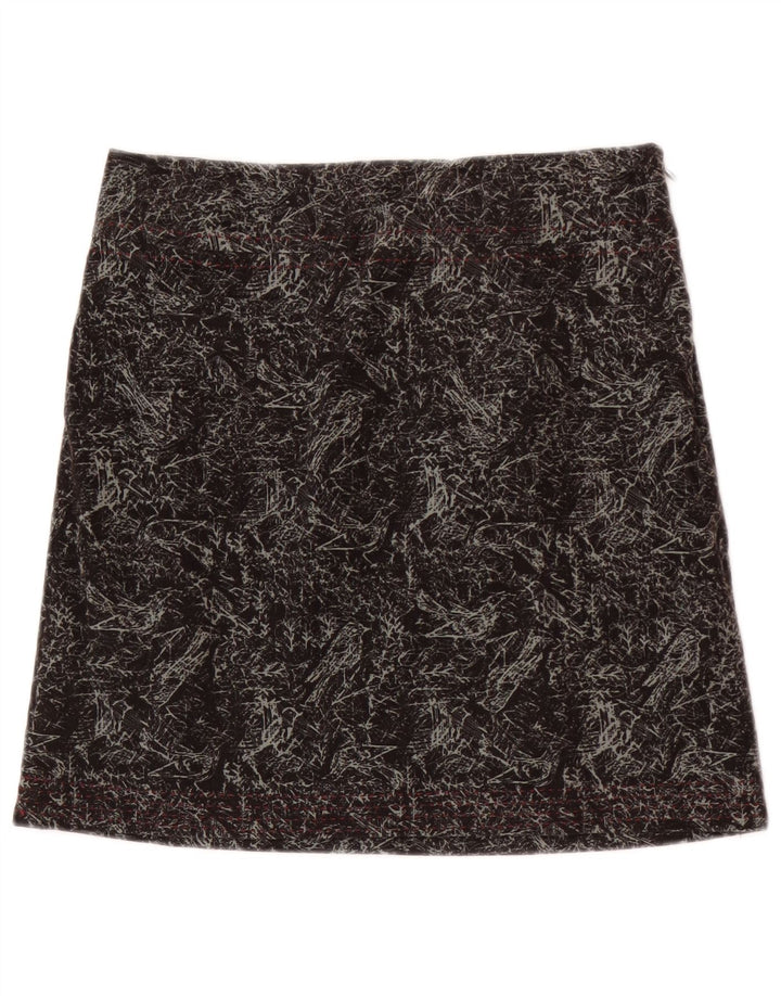White Stuff Kvinder abstrakt mønster Corduroy Mini Nederdel UK 8 Small W28 Grå