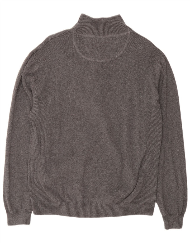 Musto Herre Zip Neck Jumper Sweater Medium Grey Bomuld