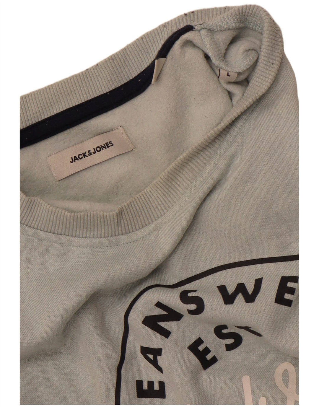 JACK & JONES Grafisk sweatshirt til mænd, stor blå