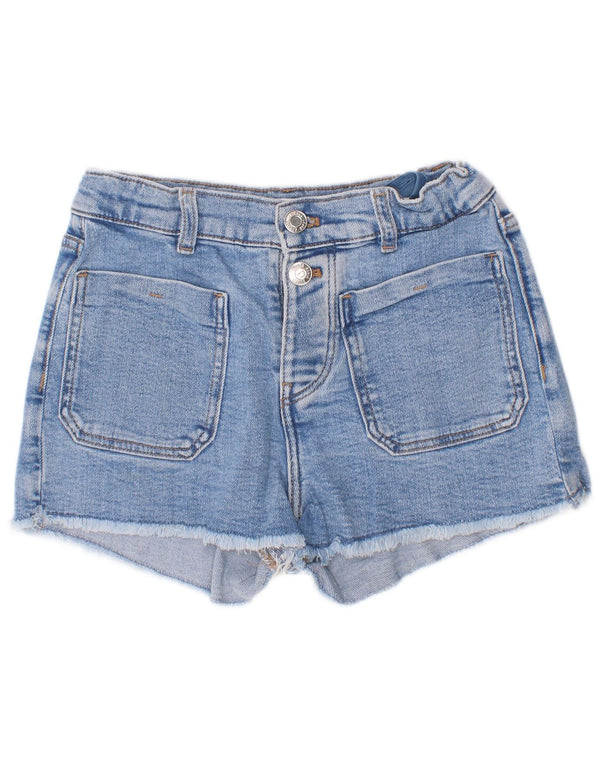 Zara Girls Denim Shorts 8-9 år W24 Blå Bomuld