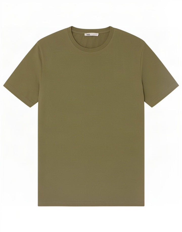 Zara Herre T-shirt Top Medium Khaki