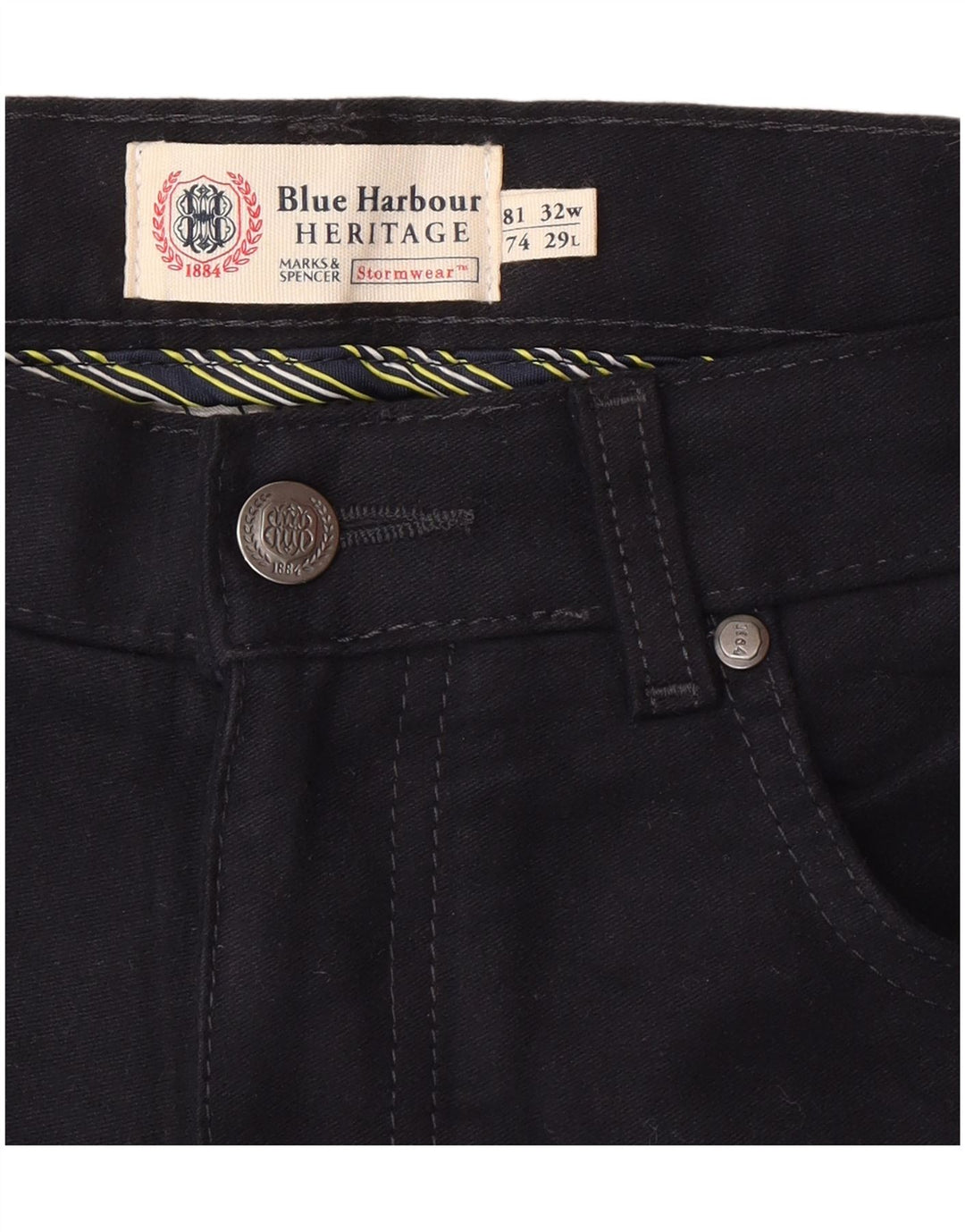 Marks & Spencer Herre Blue Harbor Casual Bukser W32 L29 Navy Blue