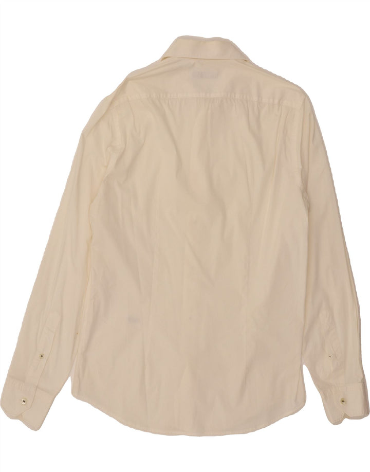 TRUSSARDI Mens Shirt Large Off White Vintage Trussardi and Second-Hand Trussardi from Messina Hembry 
