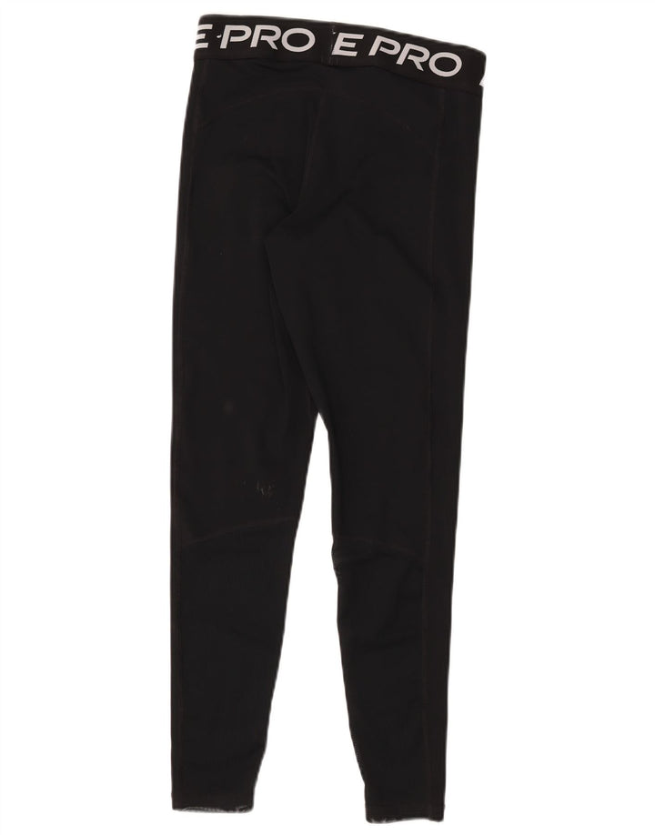 Nike Dame Dri Fit Grafiske Leggings UK 12 Medium Sort Polyester