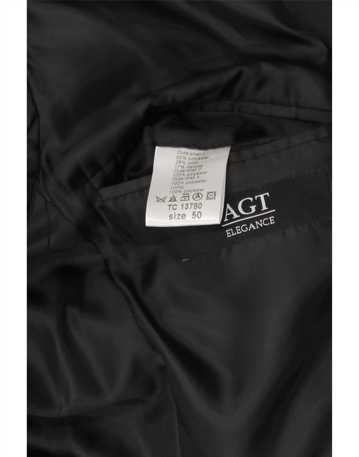 Vintage Herre-bagfrakke Blazer-jakke EU 50 Large Black Polyester