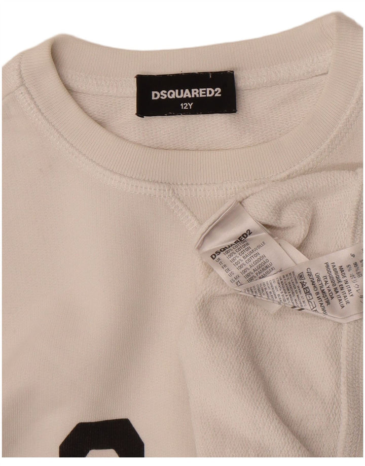 Dsquared2 Piger Grafisk Sweatshirt Jumper 11-12 År Hvid Bomuld
