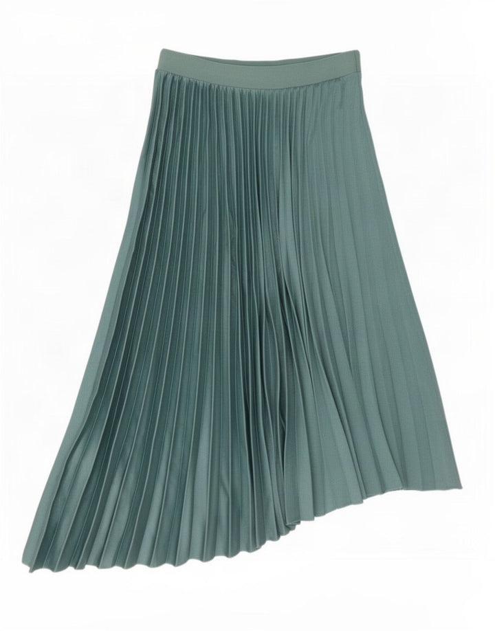 Zara kvinders asymmetrisk plisseret nederdel Medium W28 Grøn polyester