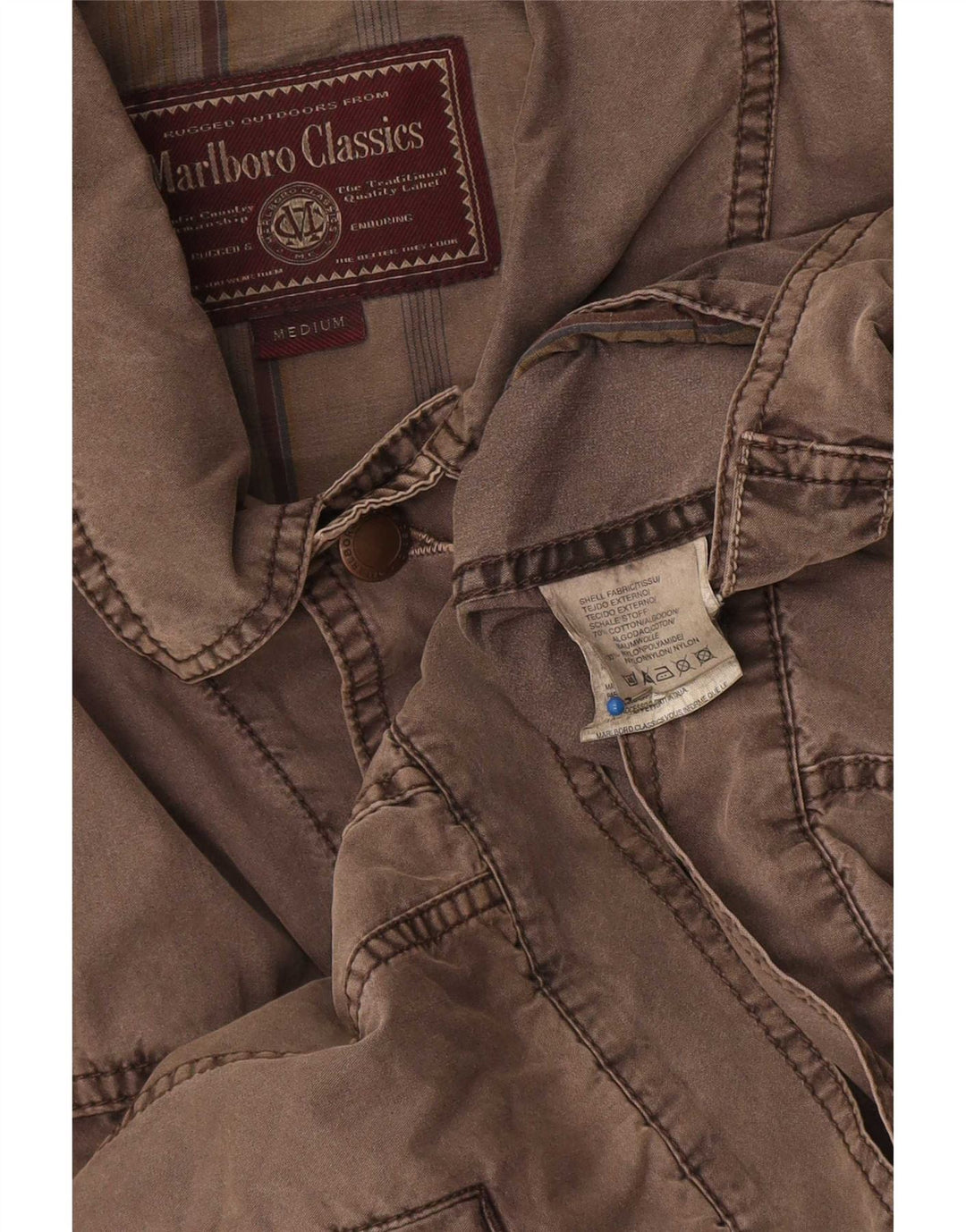 Marlboro Classics Bomberjakke til mænd UK 38 Medium Brun Bomuld