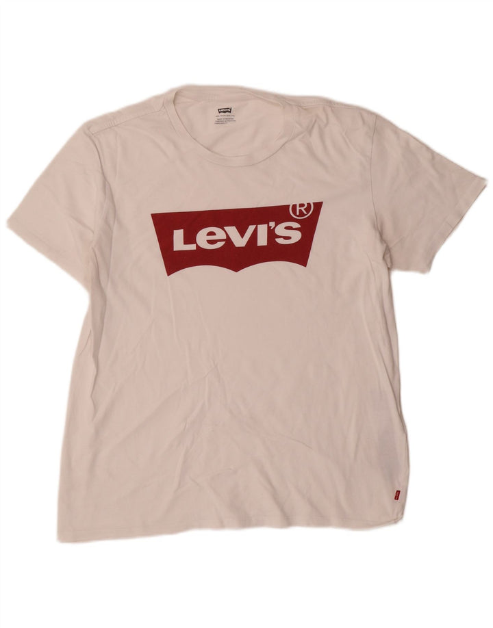 Levi's Herre grafisk T-shirt Top Stor hvid bomuld