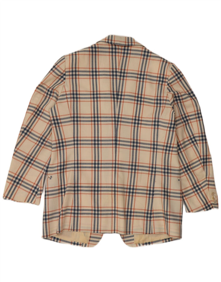 Vintage Herre 2-knaps blazerjakke UK 38 Medium Off White Check