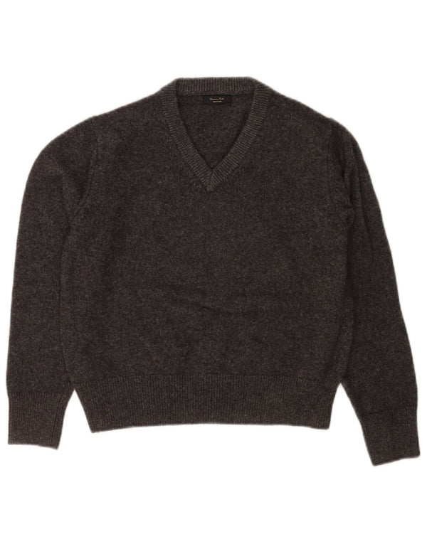 Massimo Dutti Dame Regular Fit V-hals sweater UK 10 Small Grey