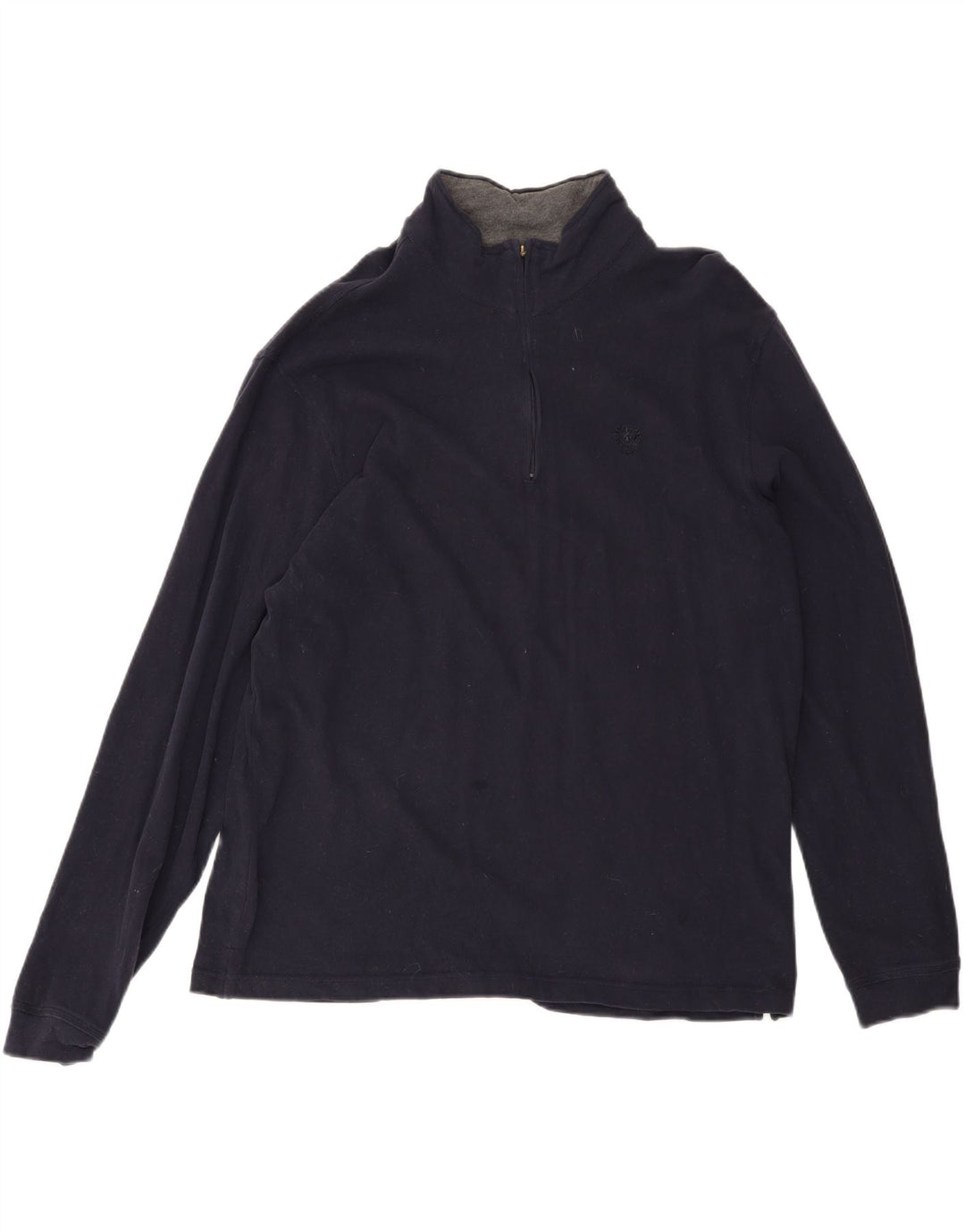 IZOD Mens Zip Neck Sweatshirt Jumper XL Navy Blue Cotton Vintage Izod and Second-Hand Izod from Messina Hembry 