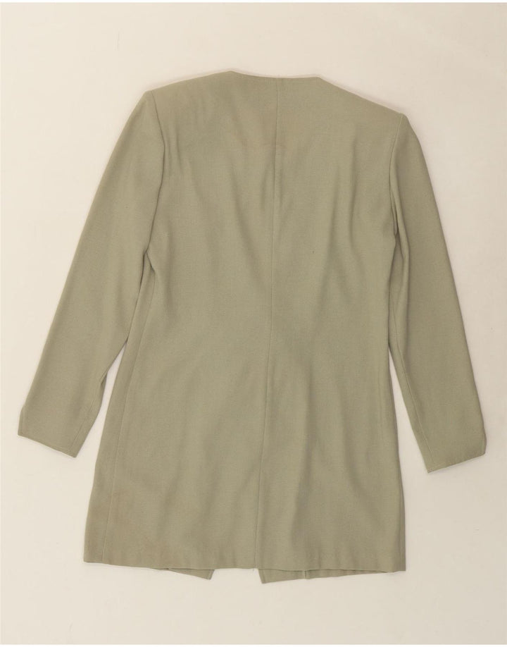 VINTAGE Womens Longline Double Breasted Blazer Jacket IT 42 Medium Green Vintage Vintage and Second-Hand Vintage from Messina Hembry 