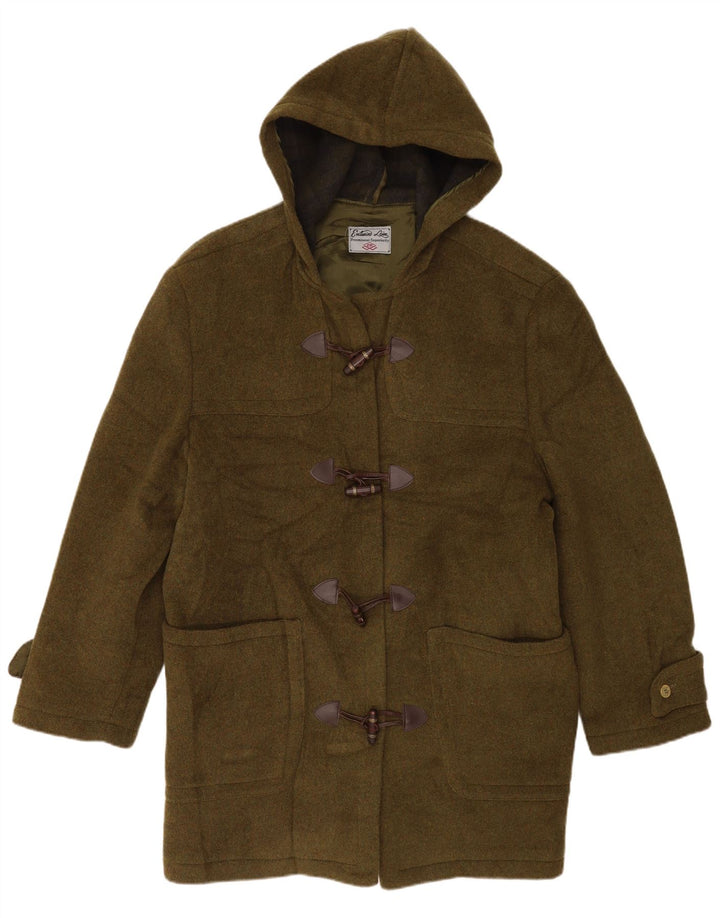 Lynlås Dame Hooded Duffel Coat UK 16 Large Green Wool