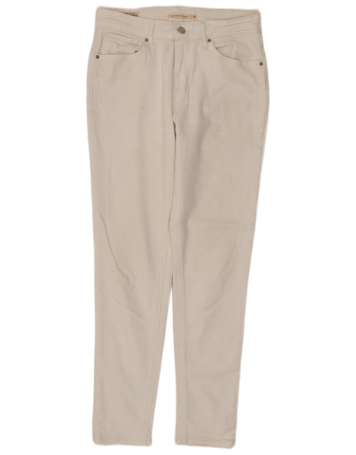 LEVI'S Dame 721 Skinny Jeans med høj talje W28 L27 hvid bomuld