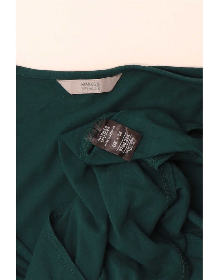 Marks & Spencer Damebluse Top UK 14 Medium Green Viscose