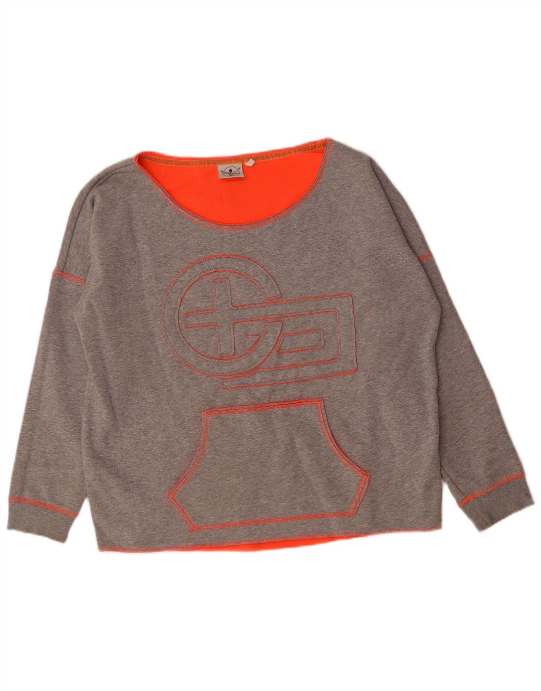 CHIEMSEE Womens Oversized Graphic Sweatshirt Jumper UK 18 XL Grey