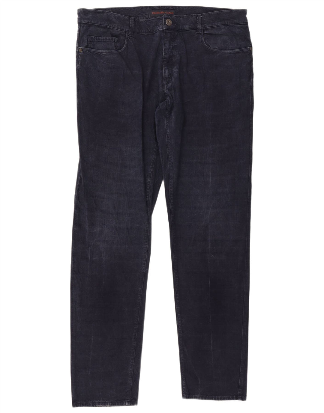 Trussardi Herre tilspidsede afslappede bukser W38 L33 Marineblå Houndstooth