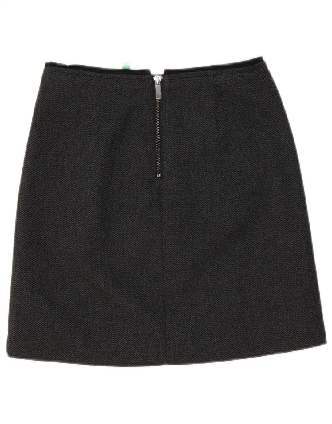 Benetton Dame Mini-nederdel UK 6 XS W27 Grå sildebenspolyester