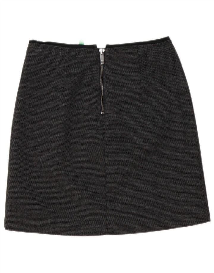 Benetton Dame Mini-nederdel UK 6 XS W27 Grå sildebenspolyester