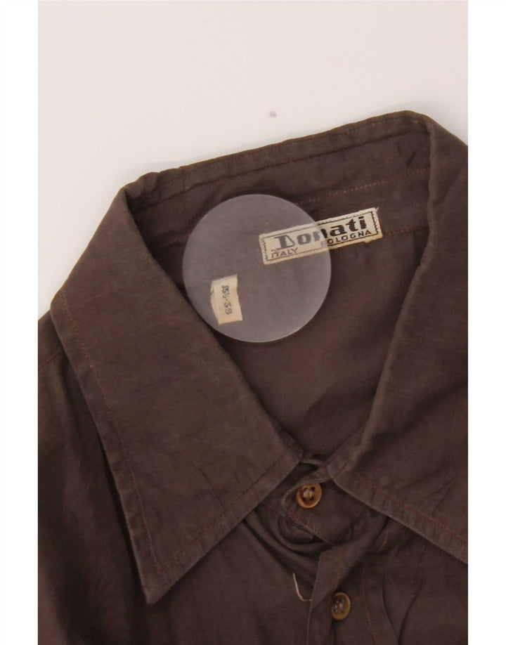 Vintage herreskjorte str. 39 15 1/2 medium brun