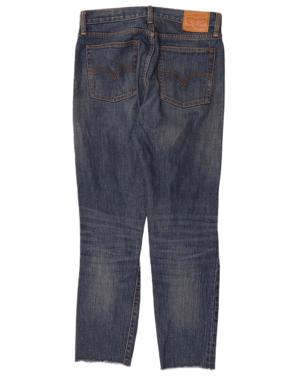 Levi's kvinders hvid eg højtaljede lige jeans W28 L28 blå bomuld