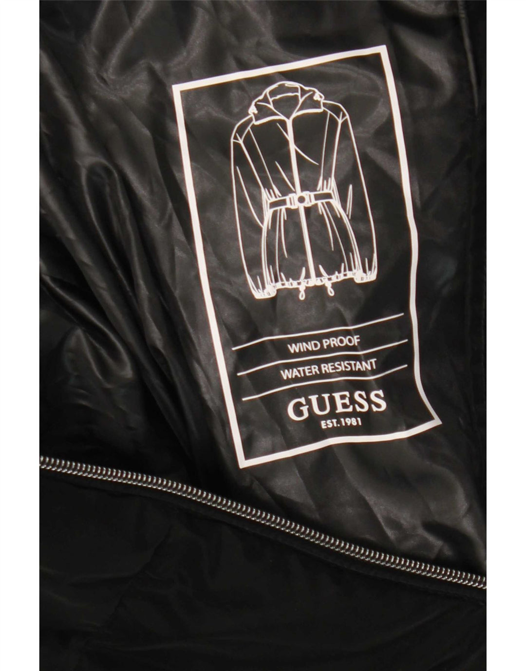 Guess, polstret jakke til kvinder, UK 12 Medium Sort polyester
