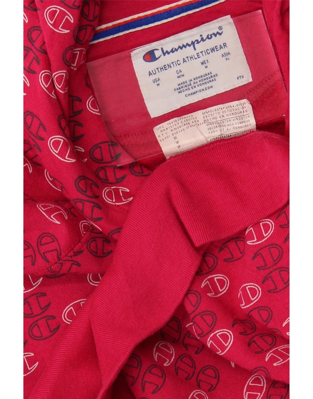 CHAMPION Womens Graphic Hoodie Jumper UK 14 Medium Pink Polyester Vintage Champion and Second-Hand Champion from Messina Hembry 