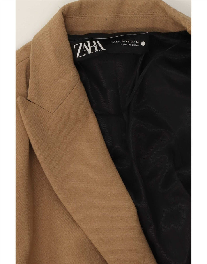 Zara Dame Oversized Double Breasted Blazer Jacket UK 6 XS Beige