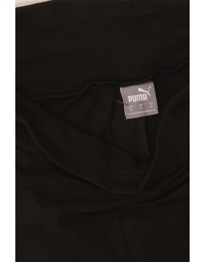 PUMA Womens Graphic Leggings UK 12 Medium Black Cotton Vintage Puma and Second-Hand Puma from Messina Hembry 