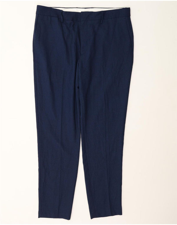 Zara Mens Slim Chino Trousers EU 46 XL W36 L30 Navy Blue