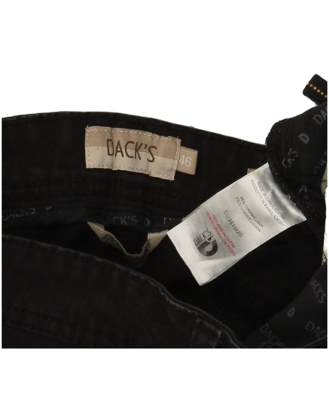 Dacks Slim Fit Straight Jeans til mænd IT 46 Small W30 L30 Sort Bomuld