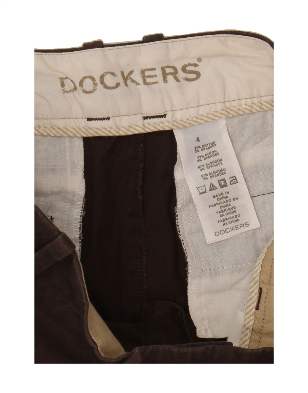 DOCKERS Womens Chino Shorts US 4 Small W30  Brown Cotton Vintage Dockers and Second-Hand Dockers from Messina Hembry 