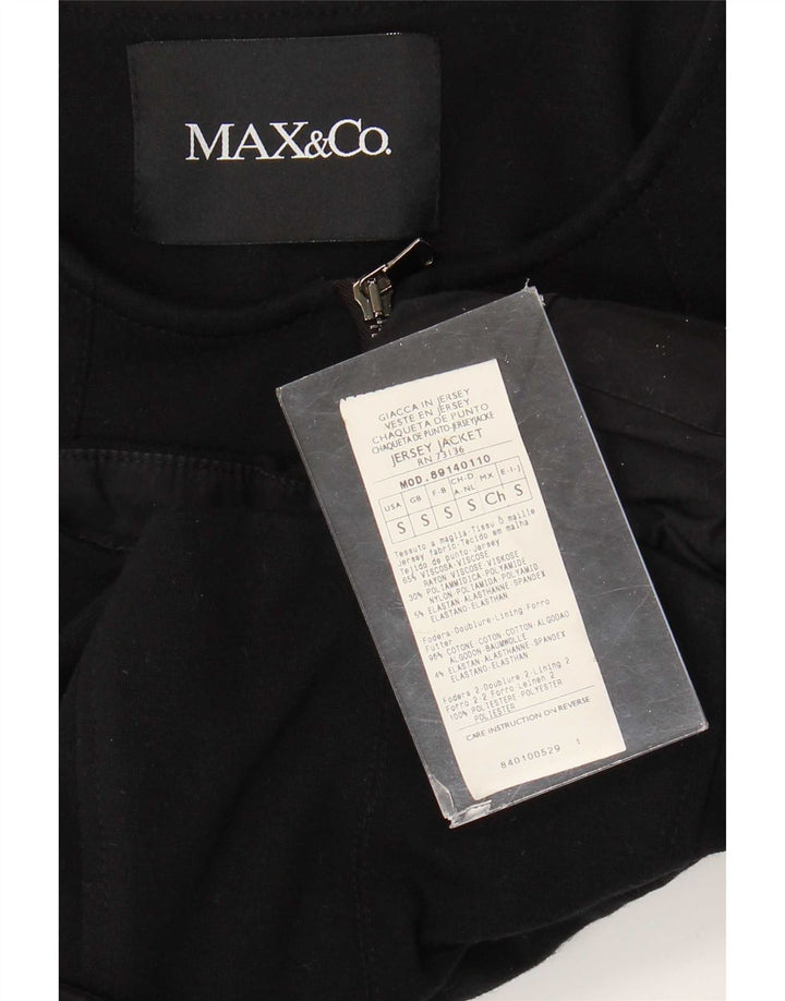 Max & Co. Dame Blazerjakke med fuld lynlås UK 8 Small Black Viscose