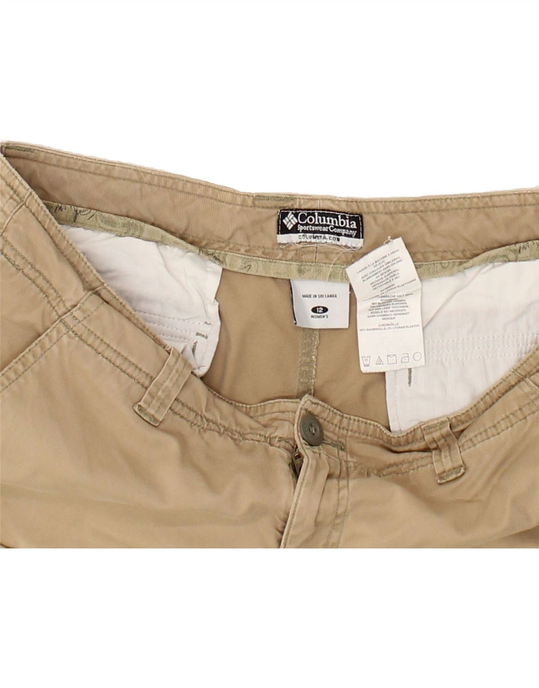 COLUMBIA Womens Cargo Shorts US 12 Large W34 Beige Cotton Vintage Columbia and Second-Hand Columbia from Messina Hembry 
