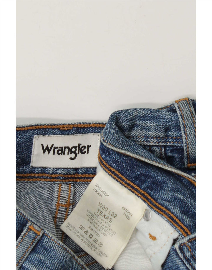 Wrangler Herre Texas Straight Jeans W30 L28 Blå Bomuld