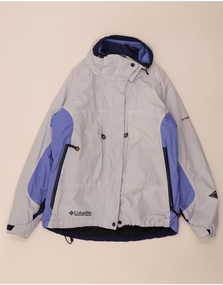 Columbia Dame Titanium Oversized Skijakke UK 16 Large Grey Colourblock