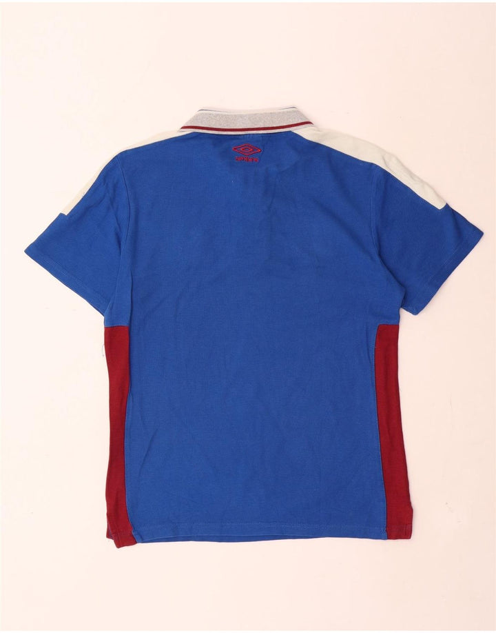 Umbro Herre Grafisk Polo Shirt Medium Blue Colourblock