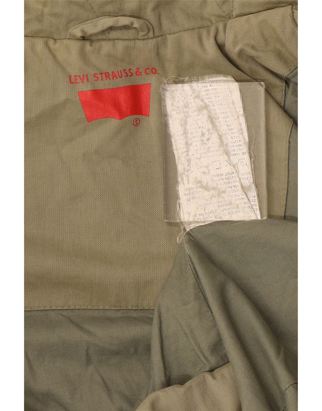 Levi's Dame Hooded Windbreaker Coat UK 10 Small Khaki Cotton