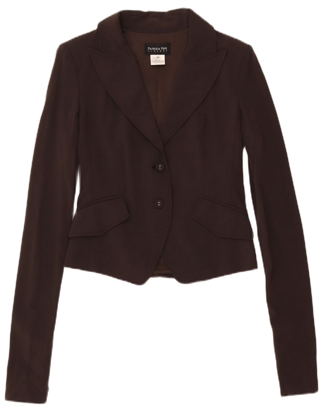 Patrizia Pepe Dame 2 Buttons Crop Blazer Jacket IT 44 Medium Brun Uld