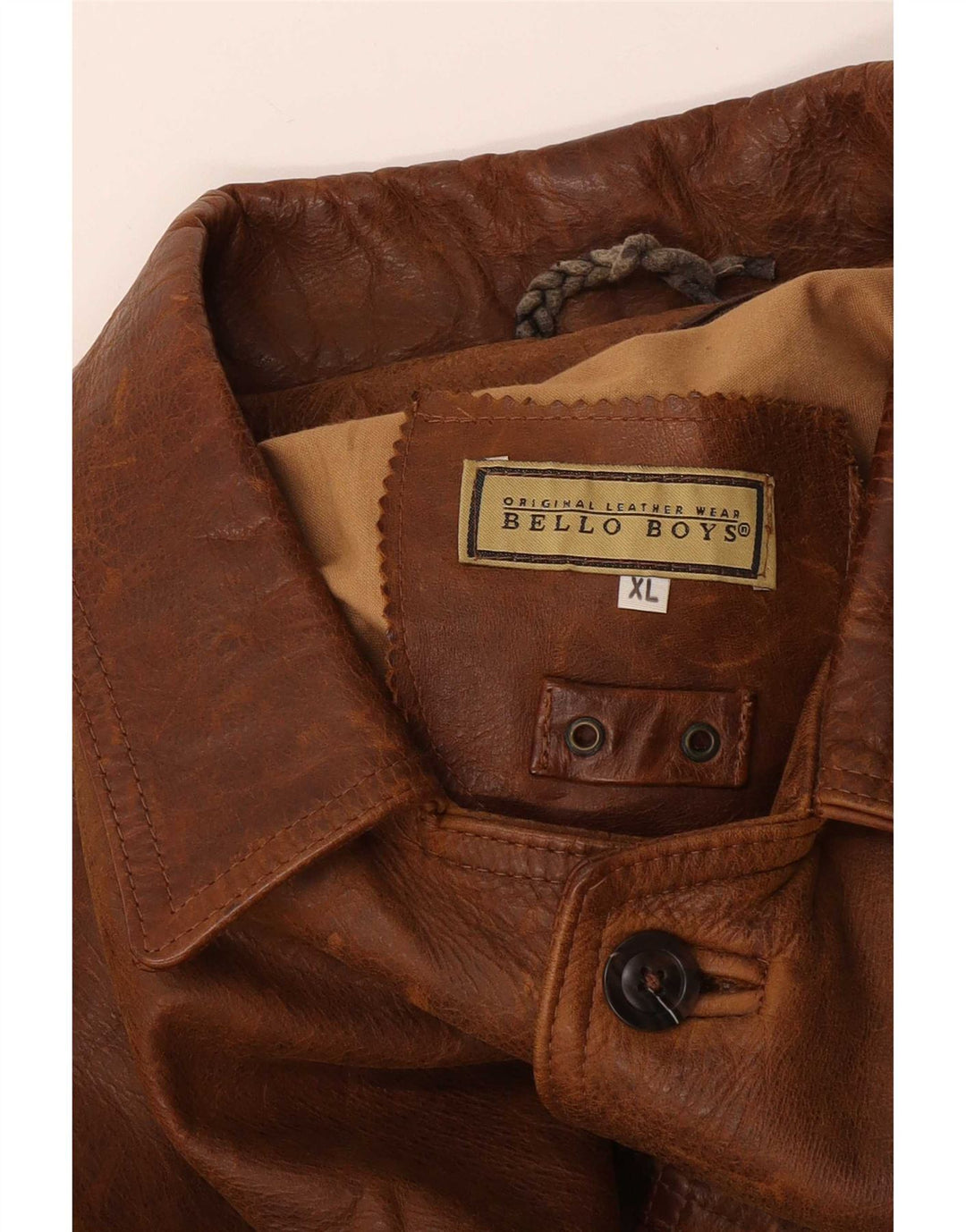 Bello Boys Herre Læderjakke UK 42 XL Brun