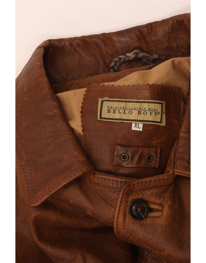 Bello Boys Herre Læderjakke UK 42 XL Brun